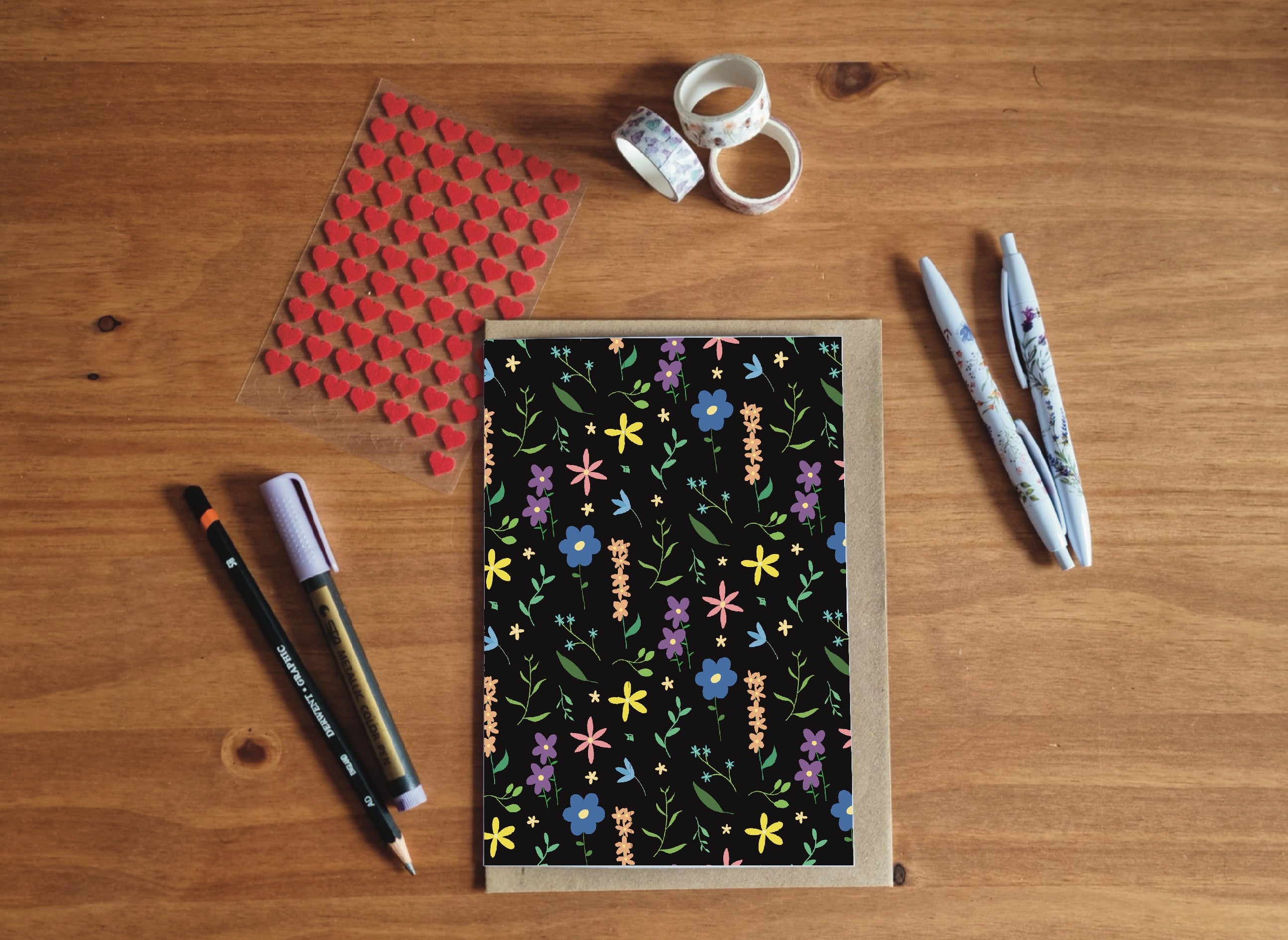 Night Florals Greeting Card