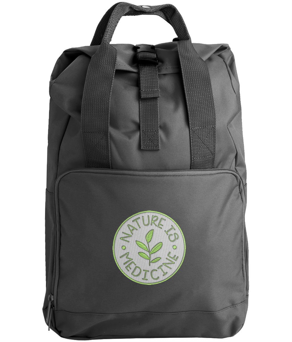 Embroidered 'Nature is my Medicine' Backpack