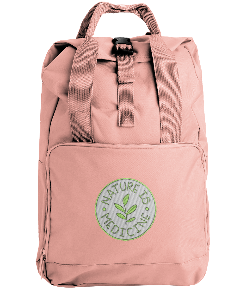 Embroidered 'Nature is my Medicine' Backpack
