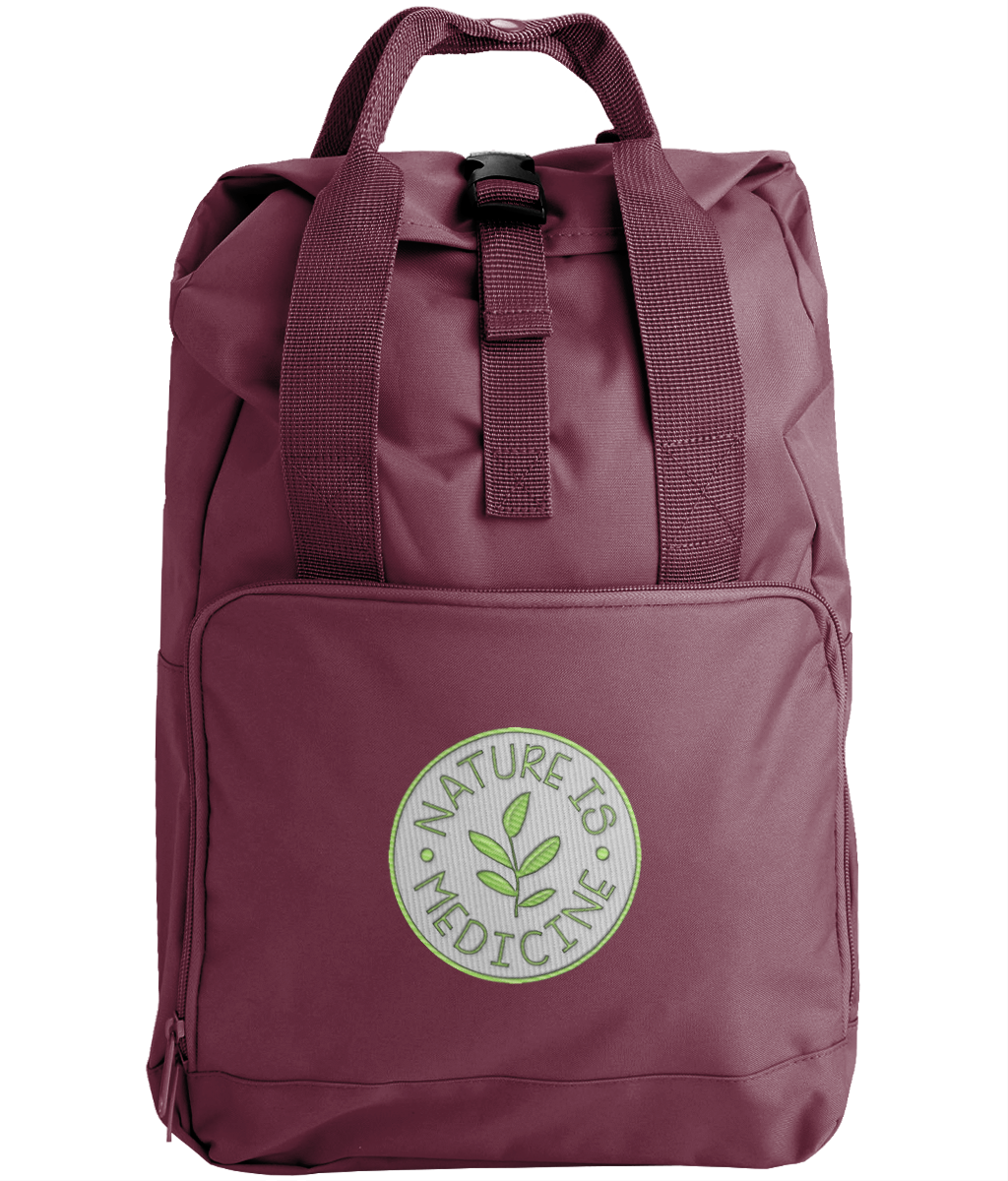 Embroidered 'Nature is my Medicine' Backpack