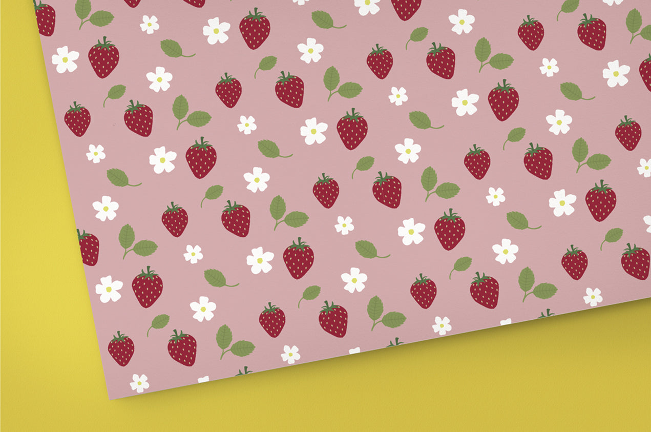 Cottagecore 🍓 STRAWBERRIES - Digital Scrapbook Paper - 12x12" / 3600x3600 px *300dpi*