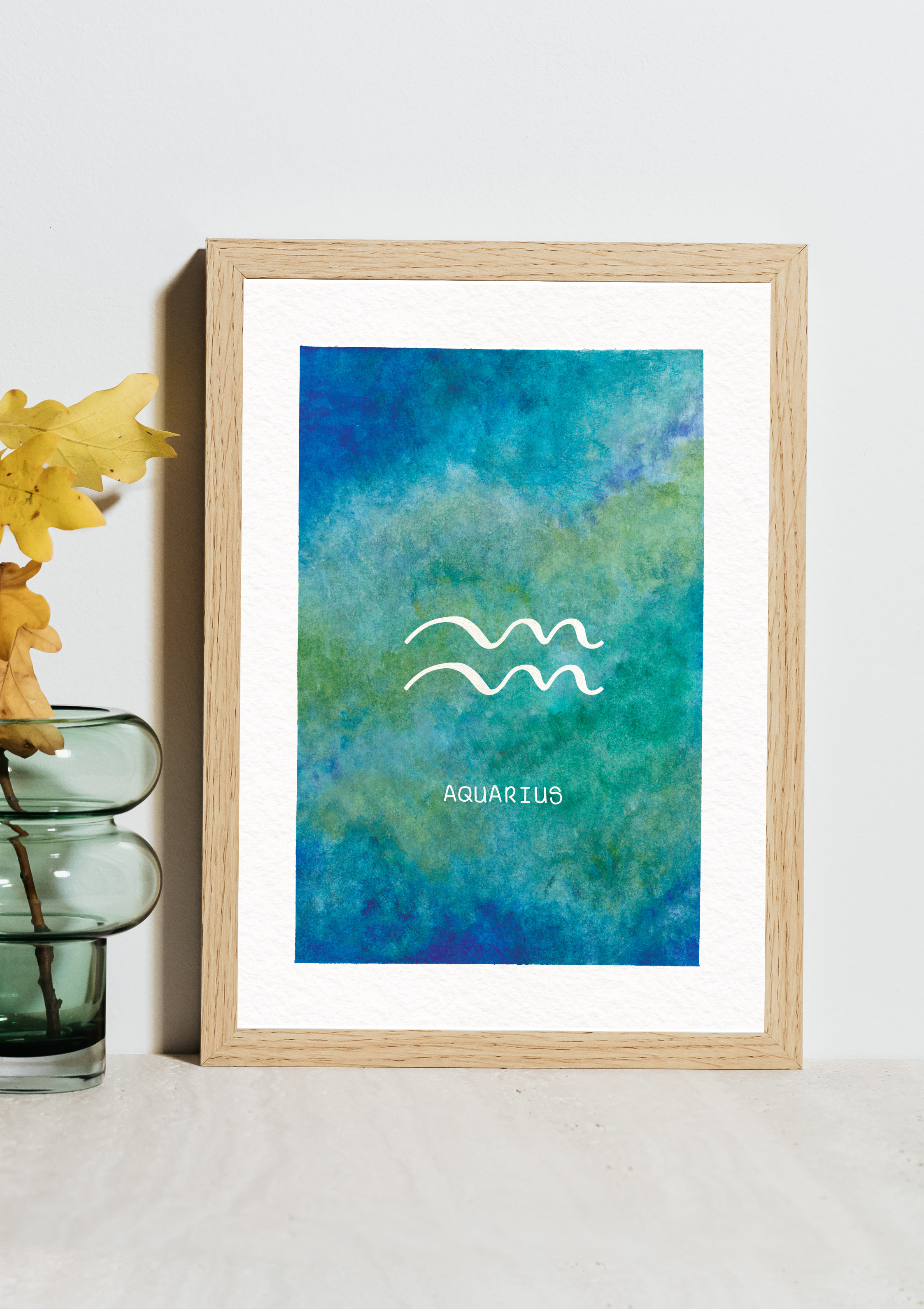 Aquarius Zodiac Watercolour Art Print