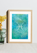 Pisces Zodiac Watercolour Art Print