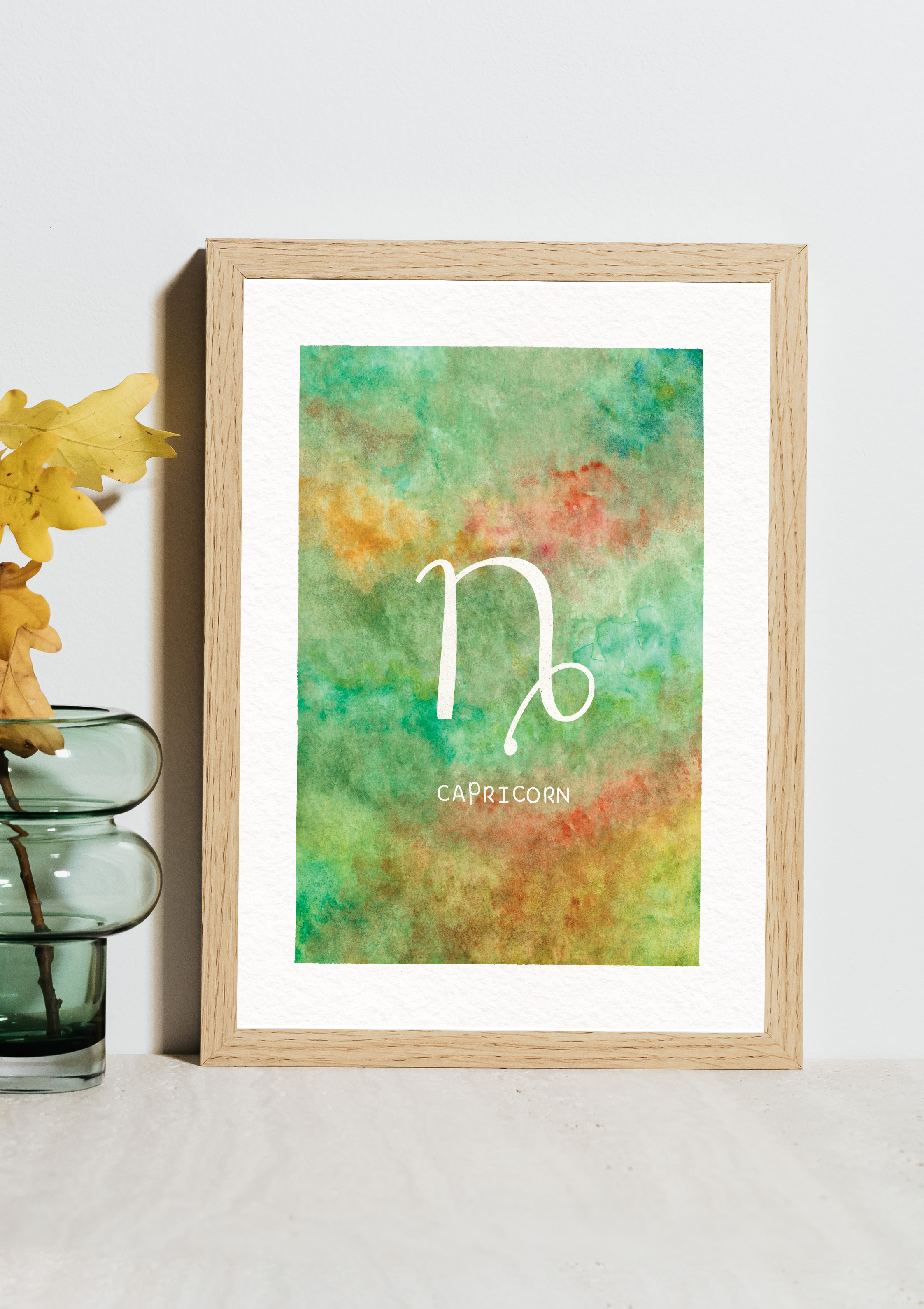 Capricorn Zodiac Watercolour Art Print