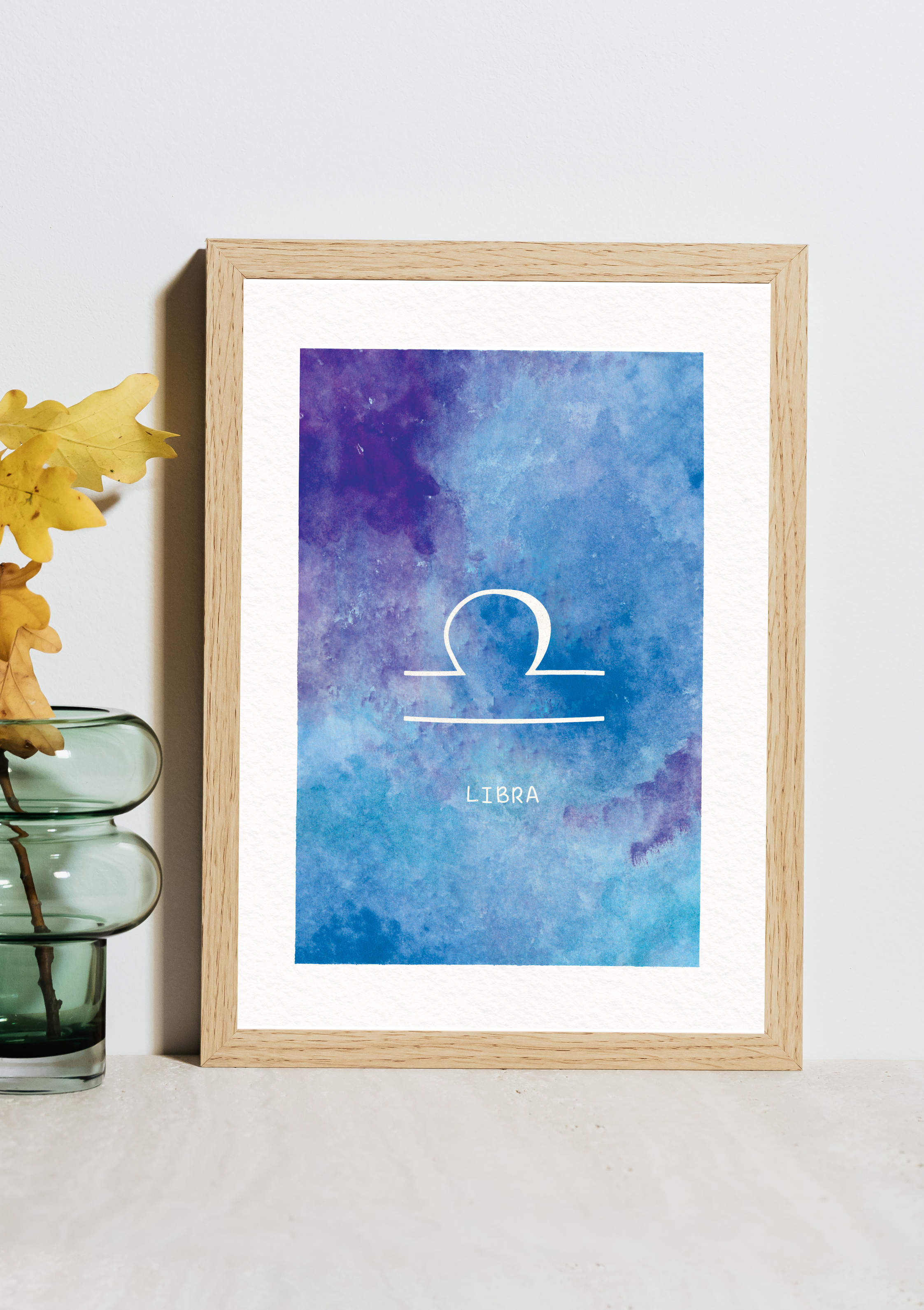 Libra Zodiac Watercolour Art Print