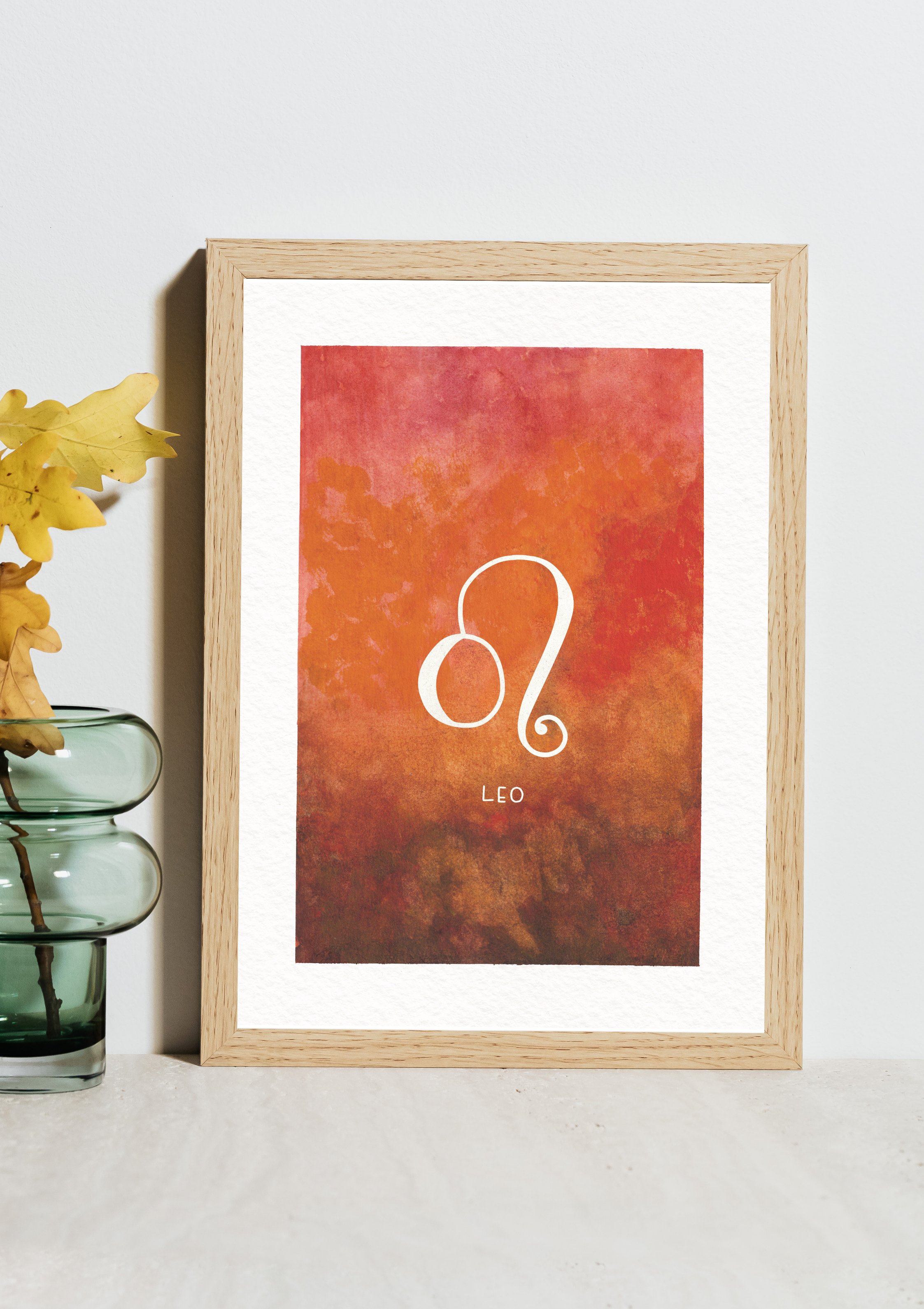 Leo Zodiac Watercolour Art Print
