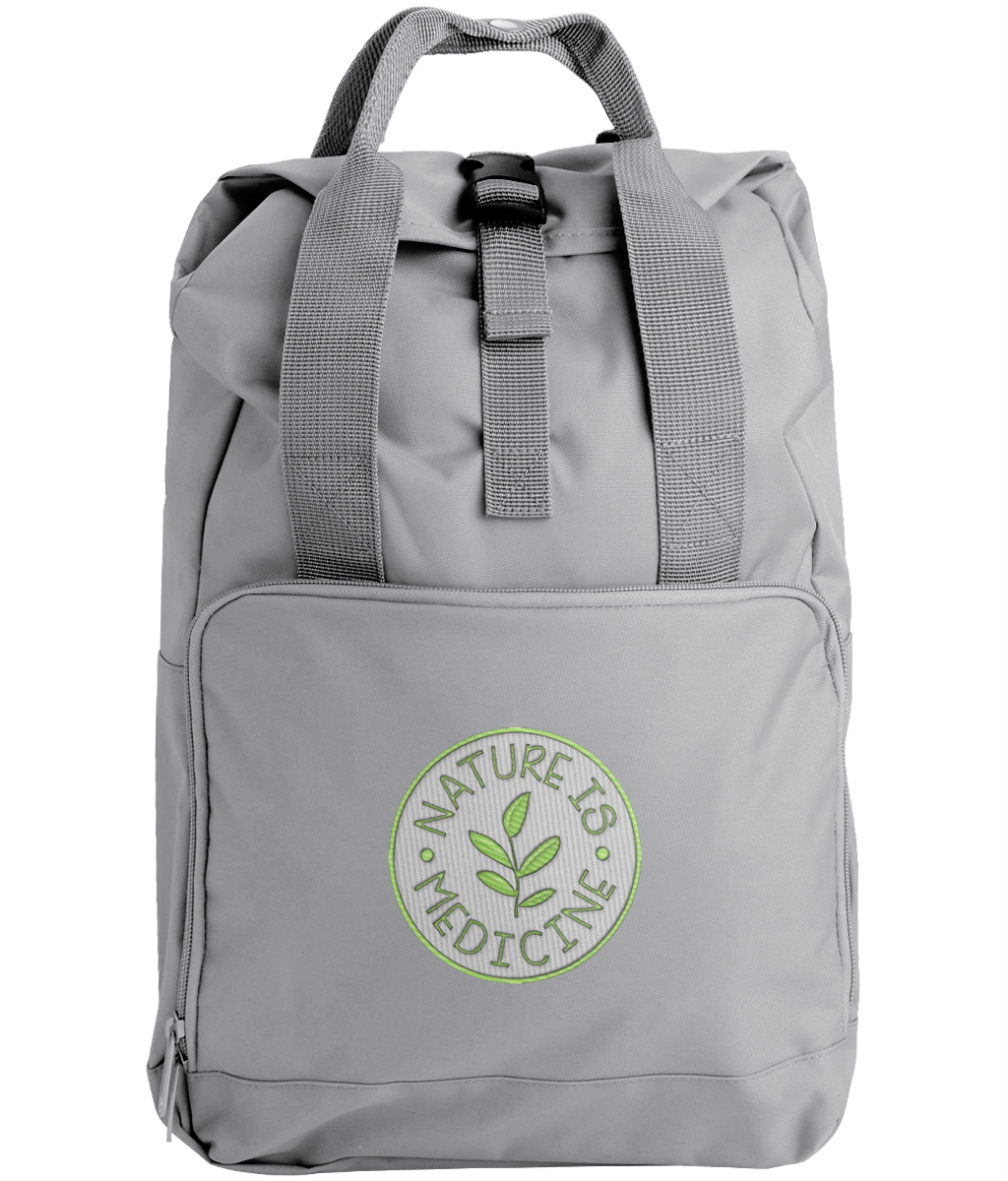 Embroidered 'Nature is my Medicine' Backpack