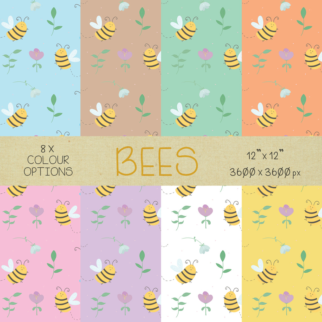 🐝 BEES - Digital Scrapbook Paper - 12x12" / 3600x3600 px *300dpi*