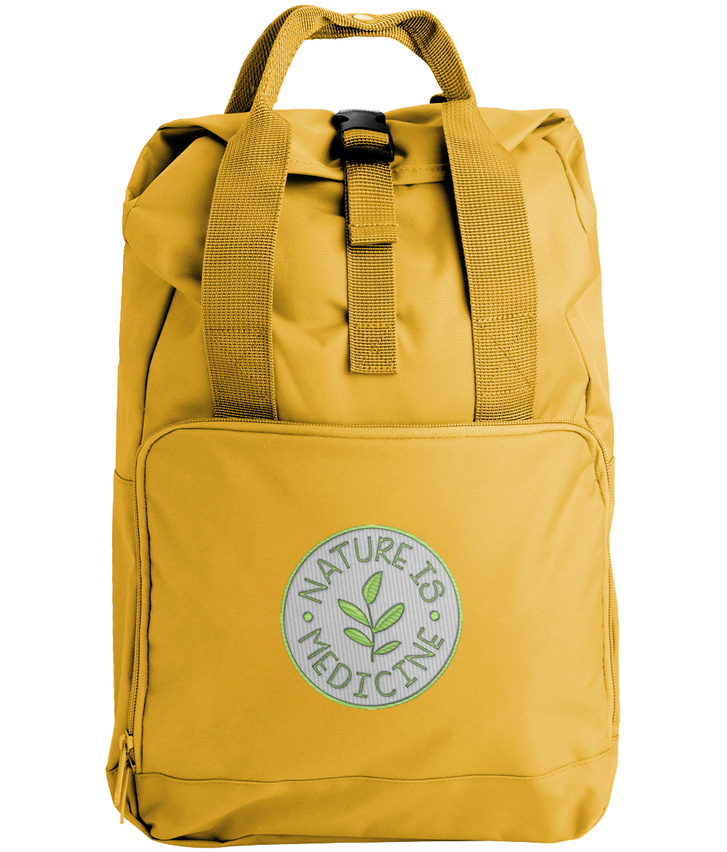 Embroidered 'Nature is my Medicine' Backpack