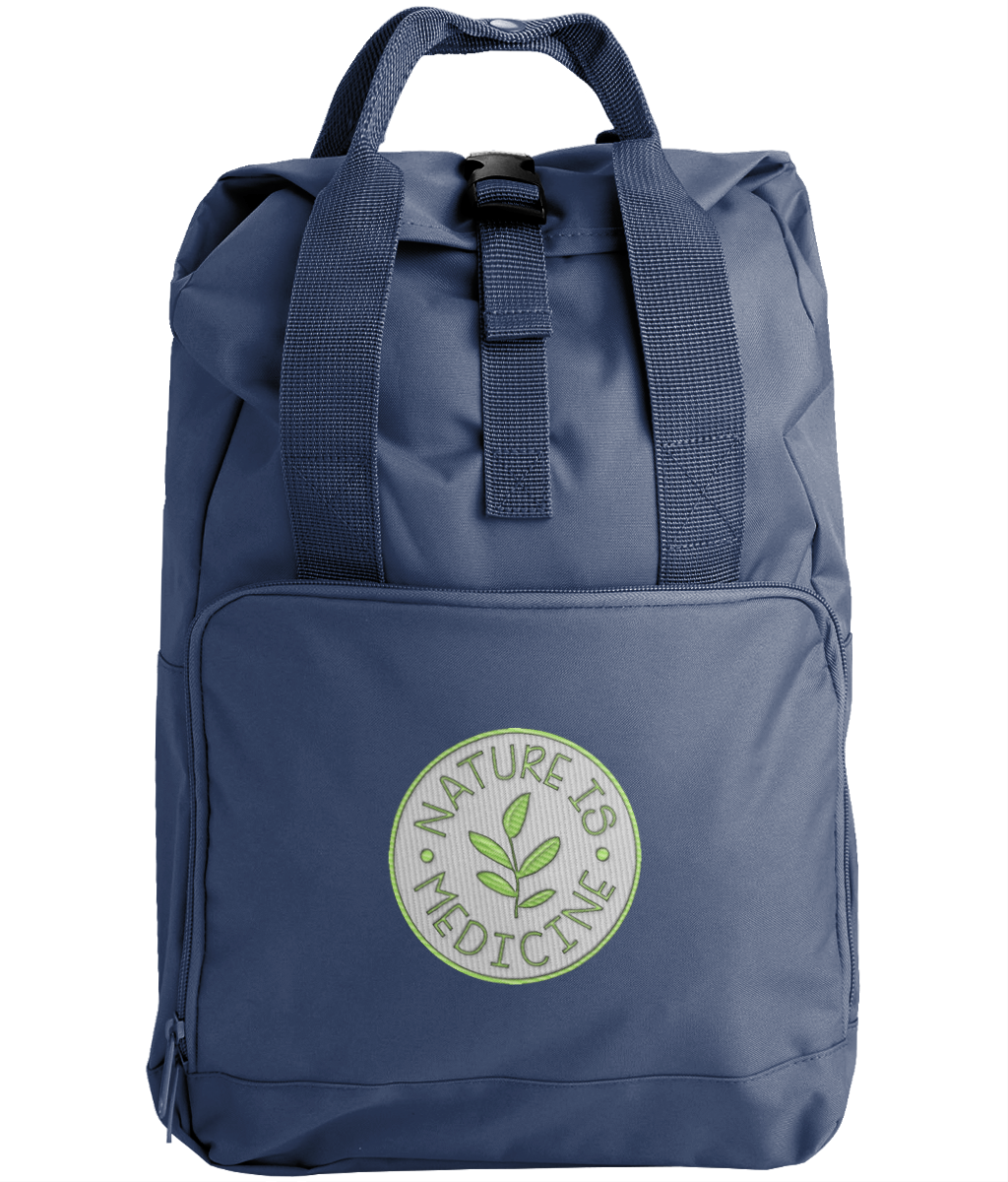 Embroidered 'Nature is my Medicine' Backpack
