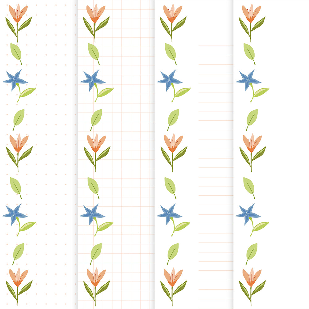 Digital Botanical Notepaper (4 x Styles) A6/A5/A4