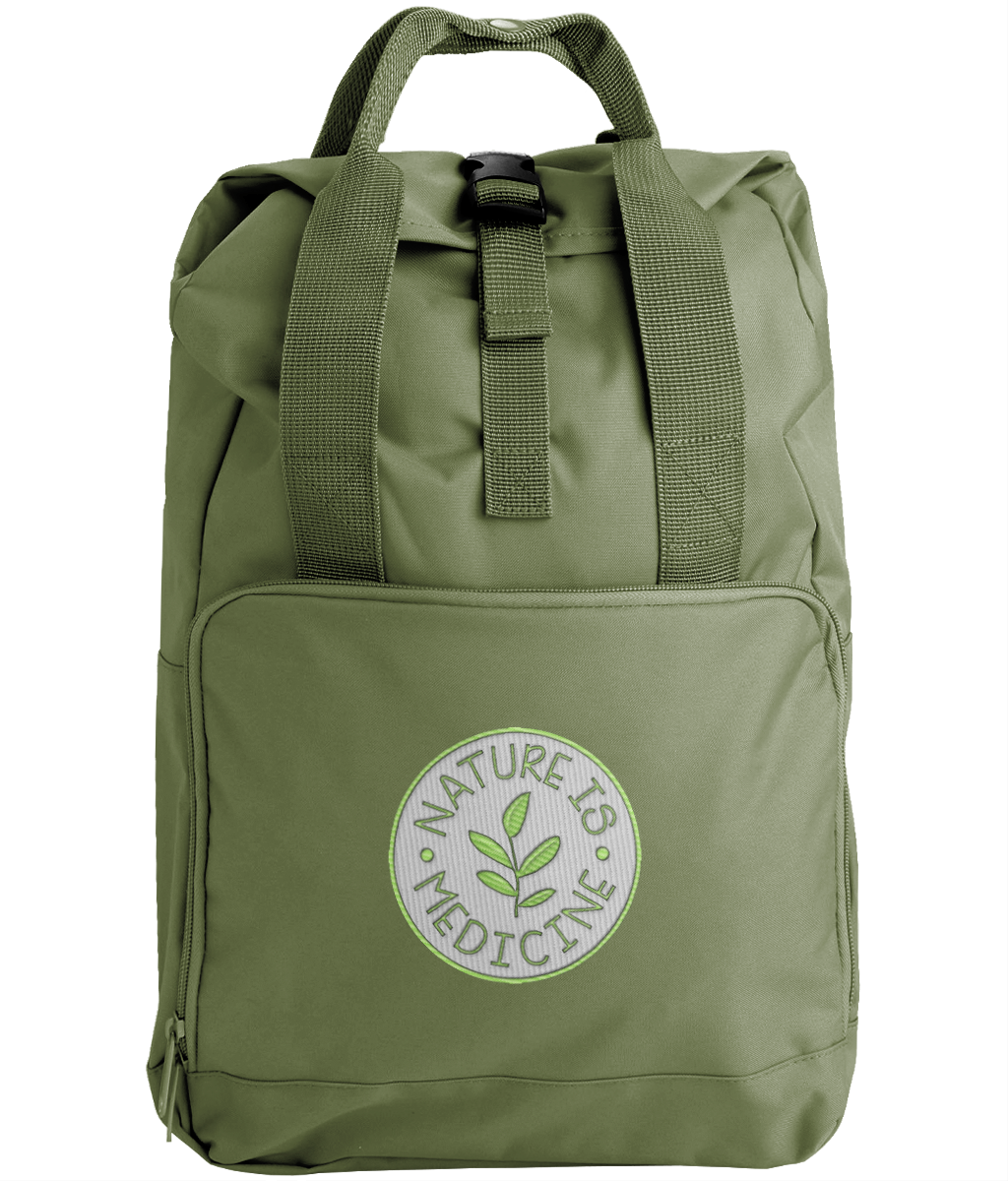 Embroidered 'Nature is my Medicine' Backpack