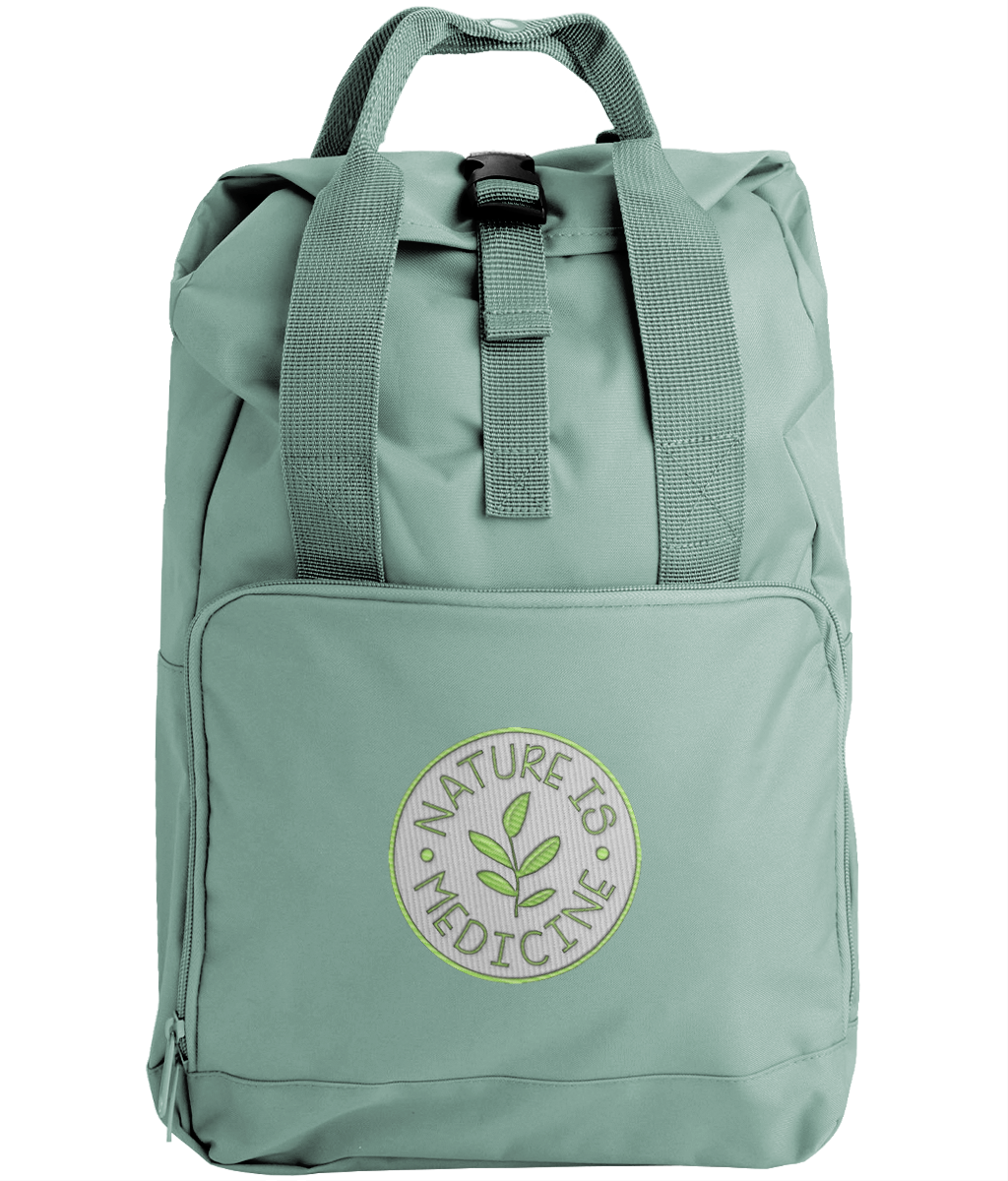 Embroidered 'Nature is my Medicine' Backpack