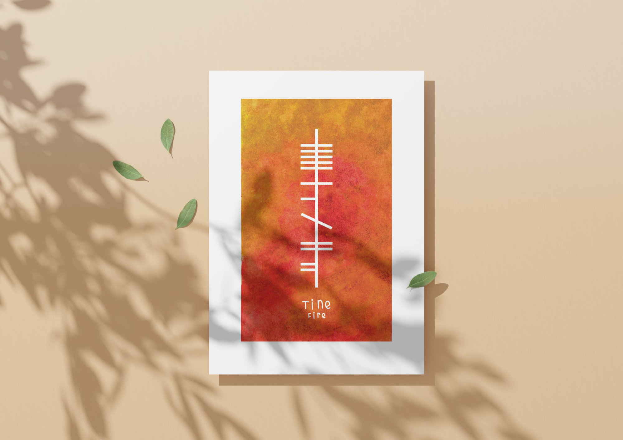 Tine (Fire) Ogham Art Print